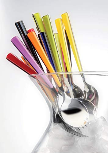 Mepra Primavera Cutlery Set – [24 Piece Set], Orange, Mirror Finish, Dishwasher Safe Cutlery for Fine Dining