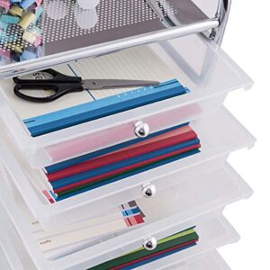 Giantex 10 Drawer Rolling Storage Cart Scrapbook Paper Office School Organizer (Clear)