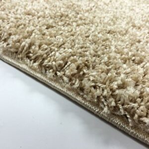 SOHO Shaggy Collection Solid Color Shag Area Rug Rugs 7 Color Options (Beige, 2 x 3)