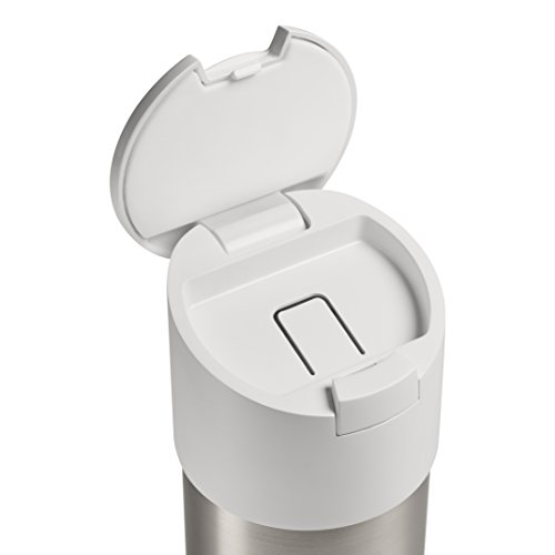 KOHLER Disinfecting Dispenser (Wipes not Included), Canister with Easy One Touch Lid, 4 x 4 x 10.75, Stainless Steel with White