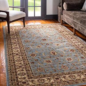 Unique Loom Voyage Collection Traditional Oriental Classic Intricate Design Area Rug (4' 0 x 6' 0 Rectangular, Light Blue/Gold)