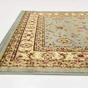 Unique Loom Voyage Collection Traditional Oriental Classic Intricate Design Area Rug (4' 0 x 6' 0 Rectangular, Light Blue/Gold)