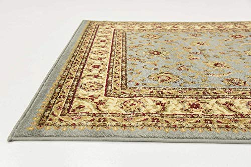 Unique Loom Voyage Collection Traditional Oriental Classic Intricate Design Area Rug (4' 0 x 6' 0 Rectangular, Light Blue/Gold)