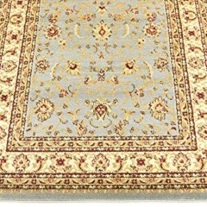 Unique Loom Voyage Collection Traditional Oriental Classic Intricate Design Area Rug (4' 0 x 6' 0 Rectangular, Light Blue/Gold)