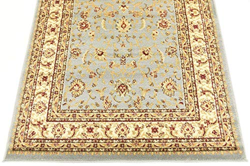 Unique Loom Voyage Collection Traditional Oriental Classic Intricate Design Area Rug (4' 0 x 6' 0 Rectangular, Light Blue/Gold)