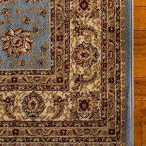 Unique Loom Voyage Collection Traditional Oriental Classic Intricate Design Area Rug (4' 0 x 6' 0 Rectangular, Light Blue/Gold)