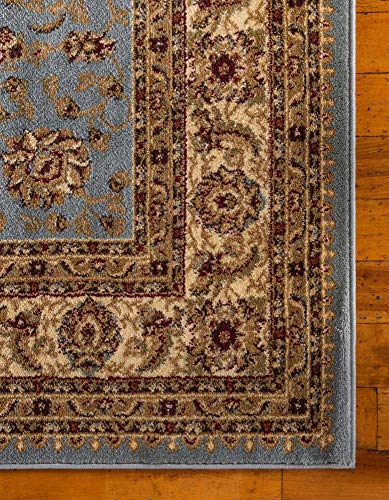 Unique Loom Voyage Collection Traditional Oriental Classic Intricate Design Area Rug (4' 0 x 6' 0 Rectangular, Light Blue/Gold)