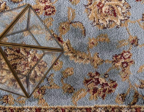 Unique Loom Voyage Collection Traditional Oriental Classic Intricate Design Area Rug (4' 0 x 6' 0 Rectangular, Light Blue/Gold)