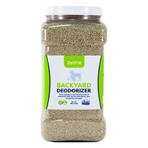 zeofill backyard deodorizer – eliminates pet urine odors on potty patches, artificial turf, grass, lawns, patios, concrete & playgrounds | dog, cat litter box odor eliminator & freshener | 8 lbs.