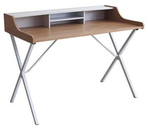 christopher knight home aalto computer desk, oak / white melamine