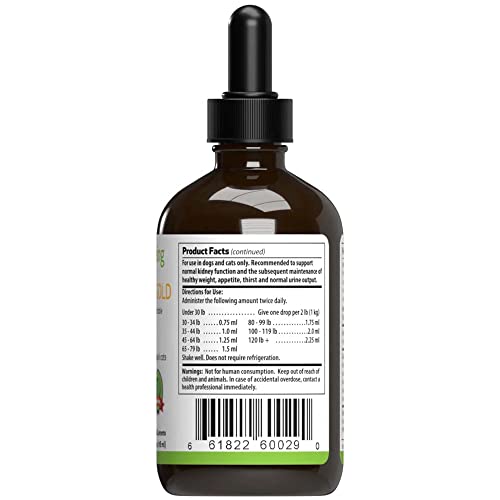 Pet Wellbeing Kidney Support Gold for Dogs and Cats - Vet-Formulated - Supports Healthy Kidney Function - Natural Herbal Supplement 4 oz (118 ml)