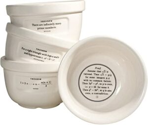 the proof is in the pudding bowls - set of four math proof joke - ceramic