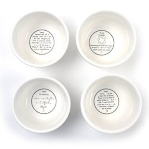 The Proof Is In The Pudding Bowls - Set of Four Math Proof Joke - Ceramic