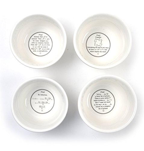 The Proof Is In The Pudding Bowls - Set of Four Math Proof Joke - Ceramic