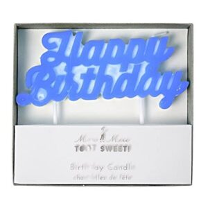 Meri Meri Blue Happy Birthday Candle (Pack of 1)