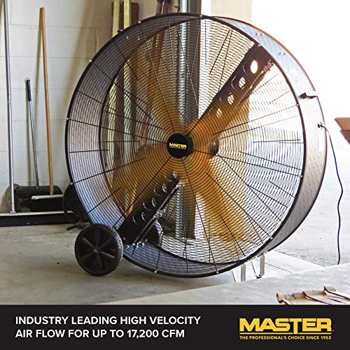 MASTER 48 Inch Industrial High Capacity Barrel Fan - Use for Shop, Garage or Warehouse, All-Metal Construction with OSHA-Compliant Safety Guards, 2 Speed Settings (MAC-48-BDF)