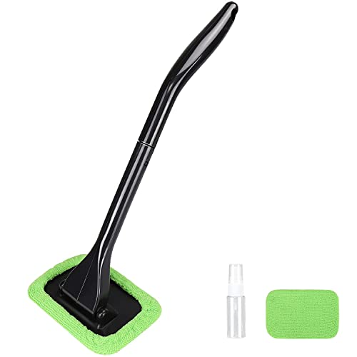 Windshield Cleaning Tool, XINDELL Microfiber Cloth Car Window Cleanser Brush with Detachable Handle Auto Inside Glass Wiper Interior Accessories Car Cleaning Kit