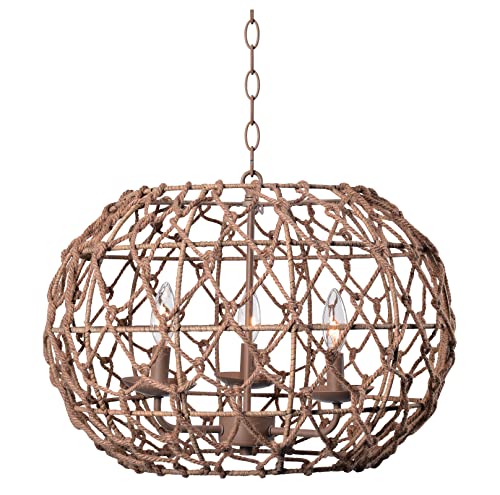 Kenroy Home 92072TN Torus Rustic Woven Pendant Light Fixture, Tan