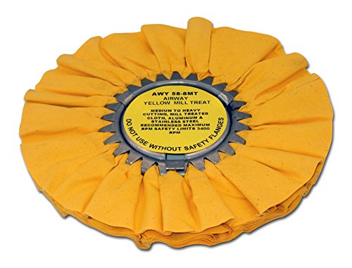 Zephyr Products AWY 58-8 MT Yellow Airway Mill Treat Buffing Wheel