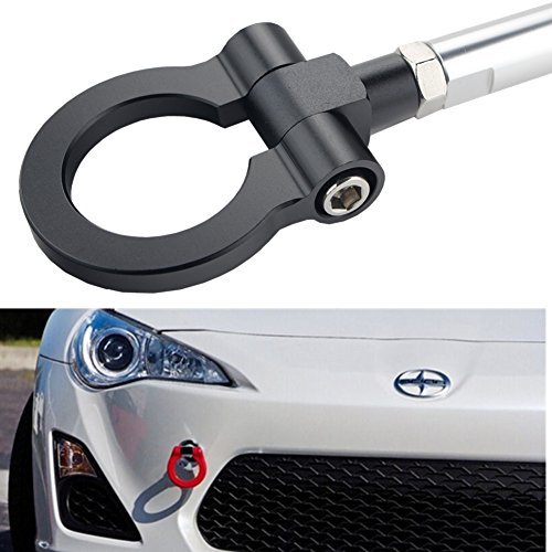 DEWHEL JDM Racing Aluminum Tow Hook Front for Scion FR-S BRZ Impreza WRX Sti Toyota 86 Black