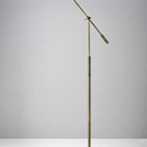 Adesso 4129-21 Vera LED Floor Lamp, 46.5-61 in, 6W Full Spectrum LED, Antique Brass Finish, 1 Floor Lamp