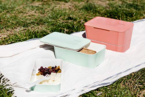 TAKENAKA Bento Bite Dual from, Eco-Friendly and Sustainable Japanese Style Bento Lunch Box (Peppermint)