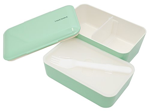 TAKENAKA Bento Bite Dual from, Eco-Friendly and Sustainable Japanese Style Bento Lunch Box (Peppermint)