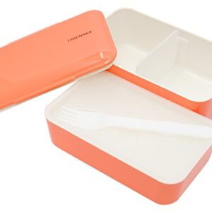 TAKENAKA Bento Bite Dual from, Eco-Friendly and Sustainable Japanese Style Bento Lunch Box (Tangerine Orange)