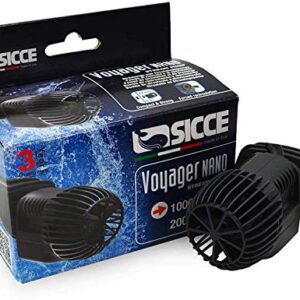 SICCE Voyager Nano 1000 Wave Maker Flow Pump 270 GPH | 360°Adjustable Quiet Submersible Magnetic Powerhead for Saltwater & Freshwater Tanks, Quiet Aquarium Water Circulation Pump 5 to 30 Gallons