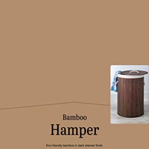 Whitmor Laundry Hamper with Rope Handles Bamboo, 16.25x23.375, Dark Stain