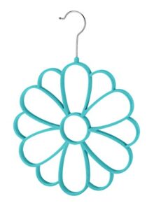 whitmor flocked flower scarf hanger, turquoise