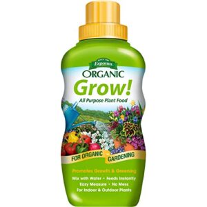 espoma organic grow! liquid concentrate plant food - all purpose fertilizer for indoor & outdoor plants. for organic gardening. 16oz bottle pack of one