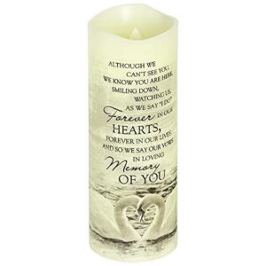 carson, everlasting glow with premier flicker "in loving memory" candle white