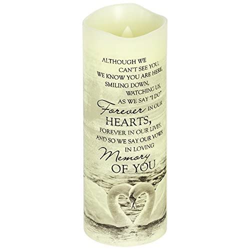 Carson, Everlasting Glow With Premier Flicker "In Loving Memory" Candle White