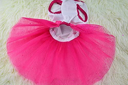 Idepet Spring Summer Pet Dog Cat Puppy Tutu Princess Dress Heart Printed Lace Dog Skirt Pet Apparel Dog Dress(XXL)