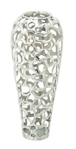 deco 79 aluminum coral vase, 10" x 10" x 25", silver