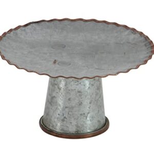 Deco 79 Metal Galvanized Cake Stand, Set of 3 9", 13", 15"W, Gray