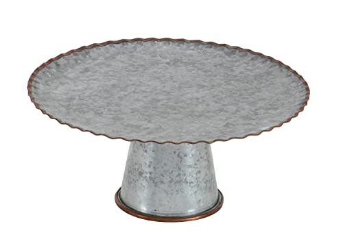 Deco 79 Metal Galvanized Cake Stand, Set of 3 9", 13", 15"W, Gray