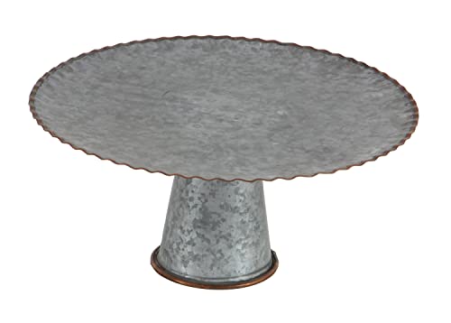 Deco 79 Metal Galvanized Cake Stand, Set of 3 9", 13", 15"W, Gray