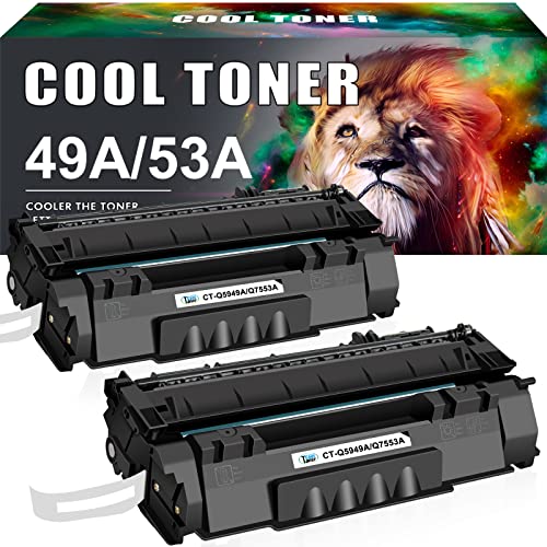 Cool Toner Compatible Q5949A Toner Cartridge Replacement for HP 49A Q5949A 49X Q5949X 53A Q7553A for HP 1320 1320n P2015 P2015dn P2014 3390 1160 P2015d 1320tn Toner Printer (Black, 2-Pack)