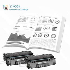 Cool Toner Compatible Q5949A Toner Cartridge Replacement for HP 49A Q5949A 49X Q5949X 53A Q7553A for HP 1320 1320n P2015 P2015dn P2014 3390 1160 P2015d 1320tn Toner Printer (Black, 2-Pack)