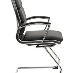 Boss Office Products Executive Mid Back CaressoftPlus Chair with Metal Chrome Finish in Black