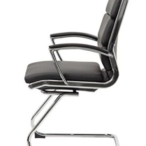 Boss Office Products Executive Mid Back CaressoftPlus Chair with Metal Chrome Finish in Black