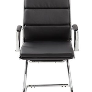 Boss Office Products Executive Mid Back CaressoftPlus Chair with Metal Chrome Finish in Black