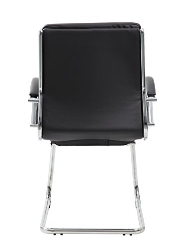 Boss Office Products Executive Mid Back CaressoftPlus Chair with Metal Chrome Finish in Black