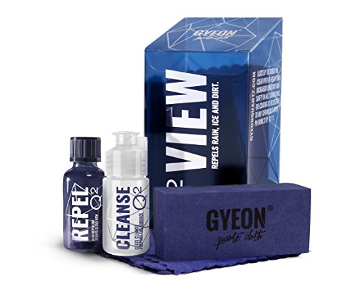 GYEON Quartz Q² View - Ceramic Coating for Glass - Increased Visibility - Extremely Hydrophobic - Ultra Hard 9H sio2 Ceramic Car Coating - Self Cleaning Repels Water and Contaminants - Ceramic Shine