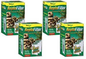 tetra reptofilter filter cartridges, medium, 12 total cartridges (4 packs with 3 per pack)