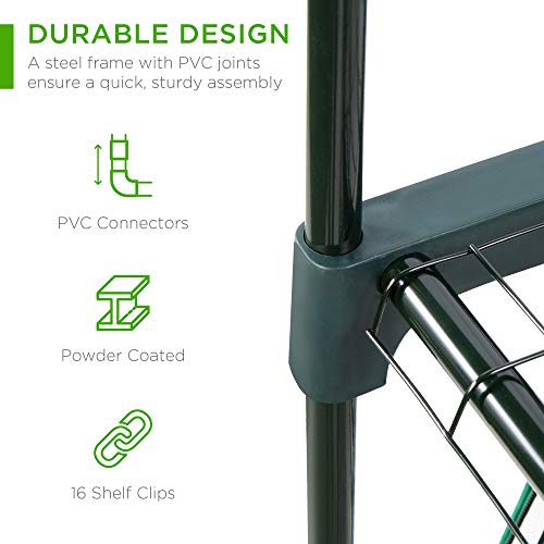 Best Choice Products 40in Wide 4-Tier Mini Greenhouse, Portable Indoor Outdoor Arboretum for Patio, Backyard, Nursery, Home Growing w/ Steel Shelves, Plastic Cover, Roll-Up Zipper Door