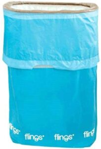 amscan flings pop-up trash bin- 13 gallons | caribbean blue | 1 pc.