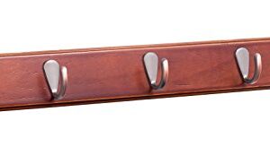 BIRDROCK HOME Modern 5 Hook Coat Rack - Walnut Finish - Bronze Hooks -